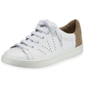 Vince Varin Leather Low-Top Sneaker in White Woodsmoke 9/39